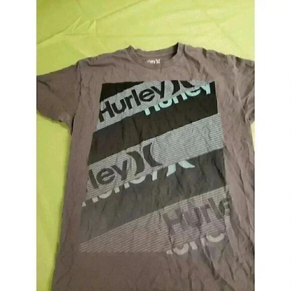 Hurley Shirt Mens Medium Brown Gray Black Short Sleeve RN100691 Nice A45 - Picture 3 of 7
